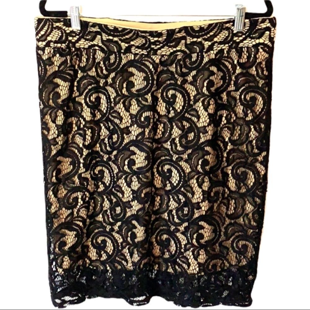 Maurices Black Lace Skirt Sz XL